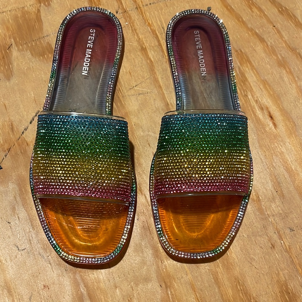 Bejeweled Steve Madden “jellies slides” - size 8 - rainbow